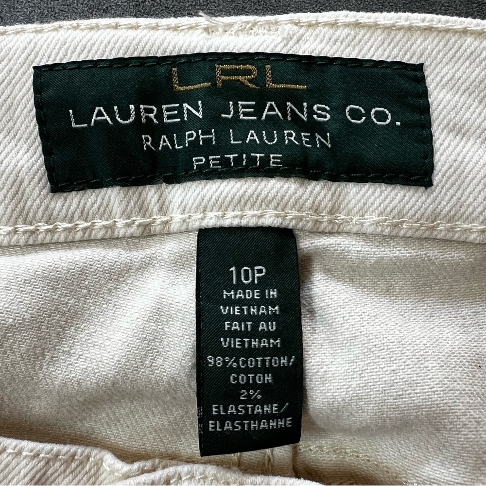 Lauren Ralph Lauren Off White Modern Straight Denim Pants Women’s Size 10 Petite - Picture 4 of 10